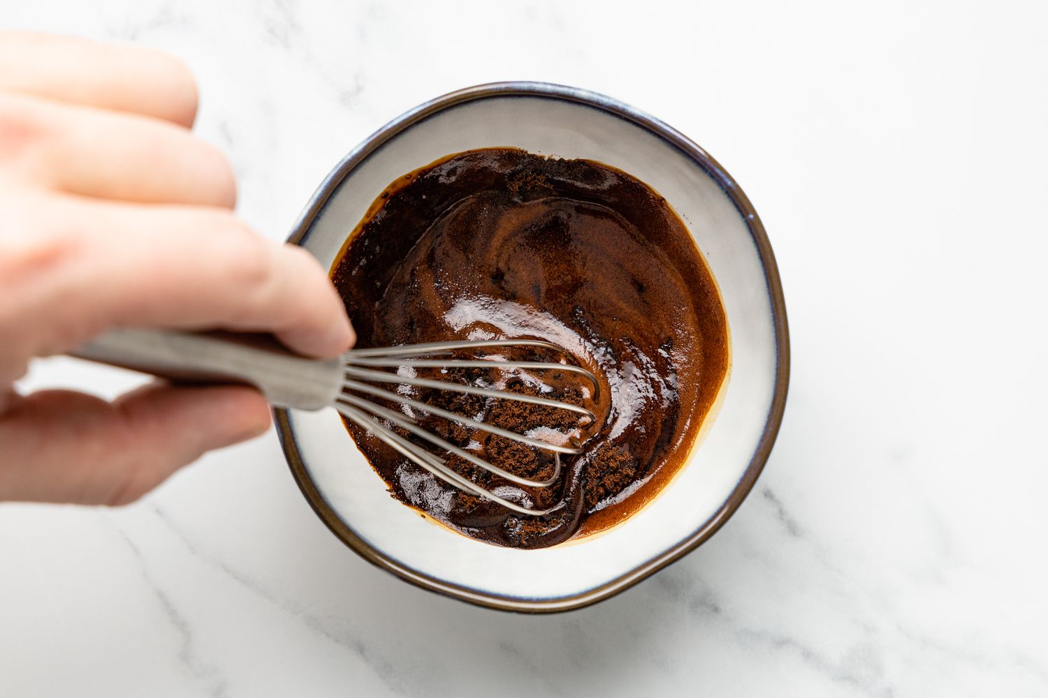 Bowl of Instant Espresso Whisked With Some Water 