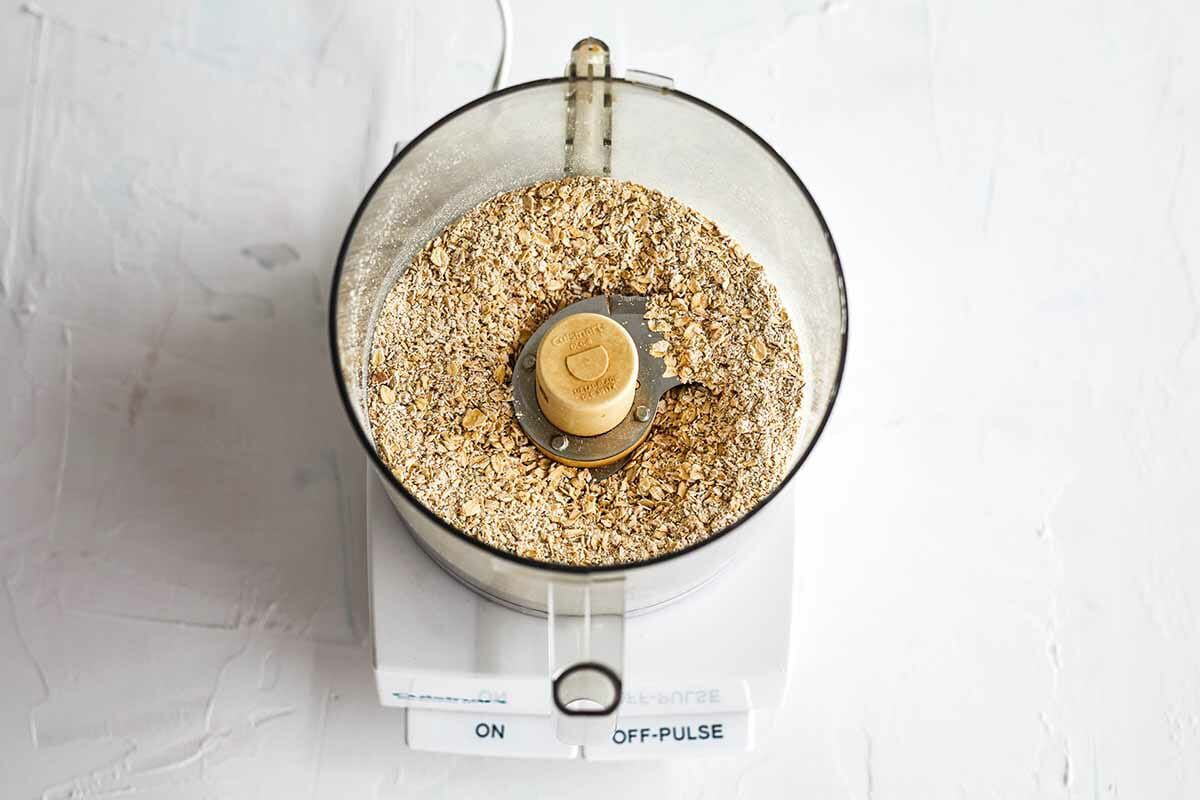 No Bake Peanut Butter Energy Balls process the oats