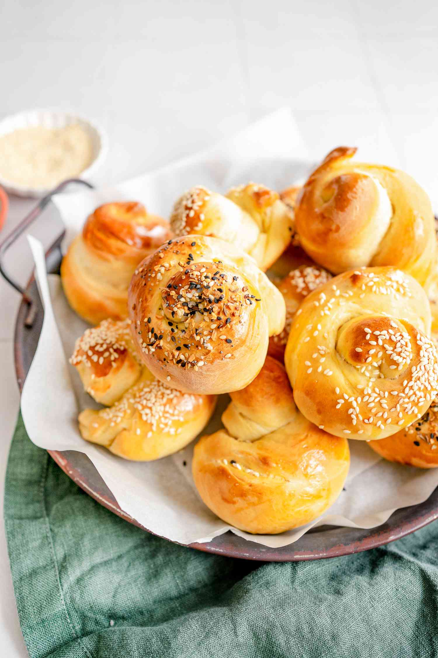 Basketful of Challah Rolls