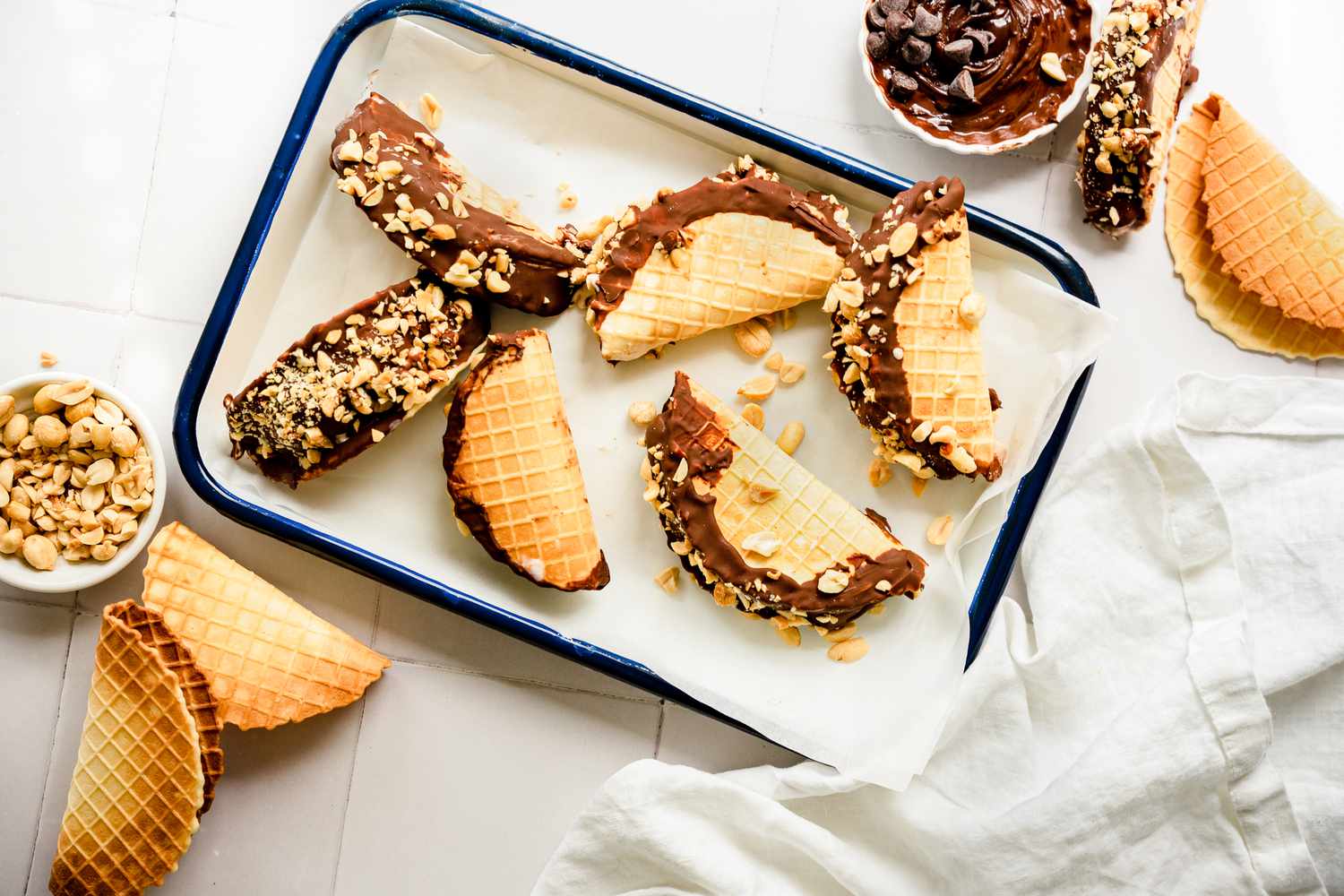 Copycat choco tacos on tray