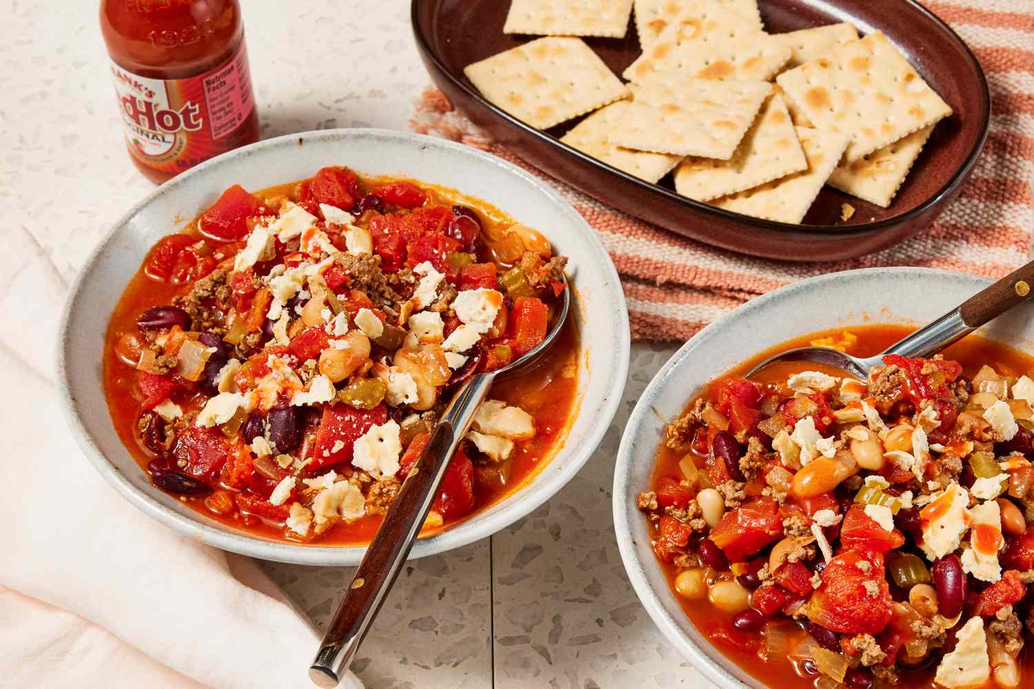 Two bowls of Wendy's chili