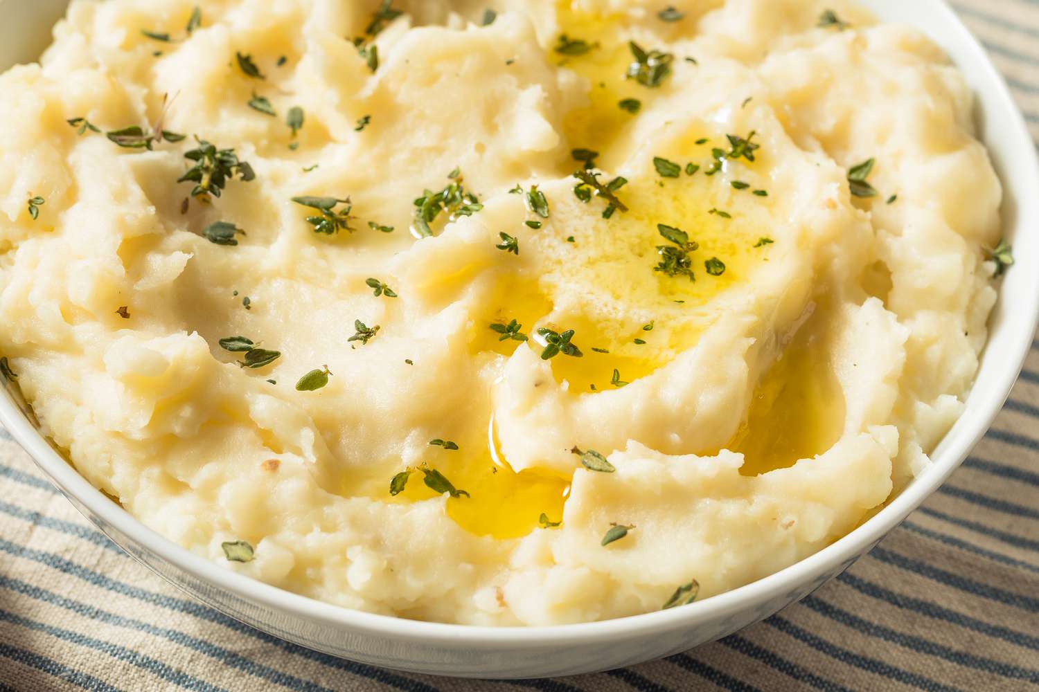 Mashed Potatoes in a white bowl