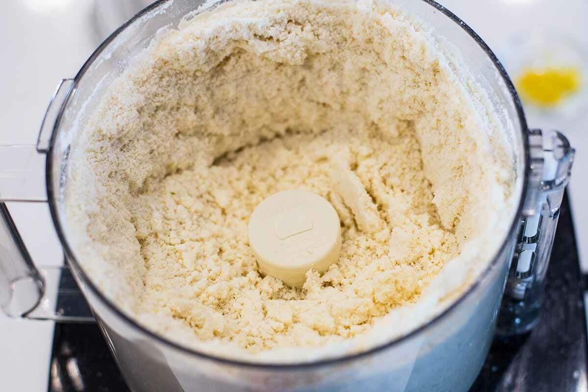 Crumb Bars with Blueberries make the crust