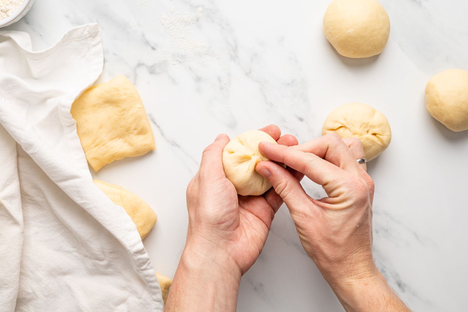 Pinch the dough together