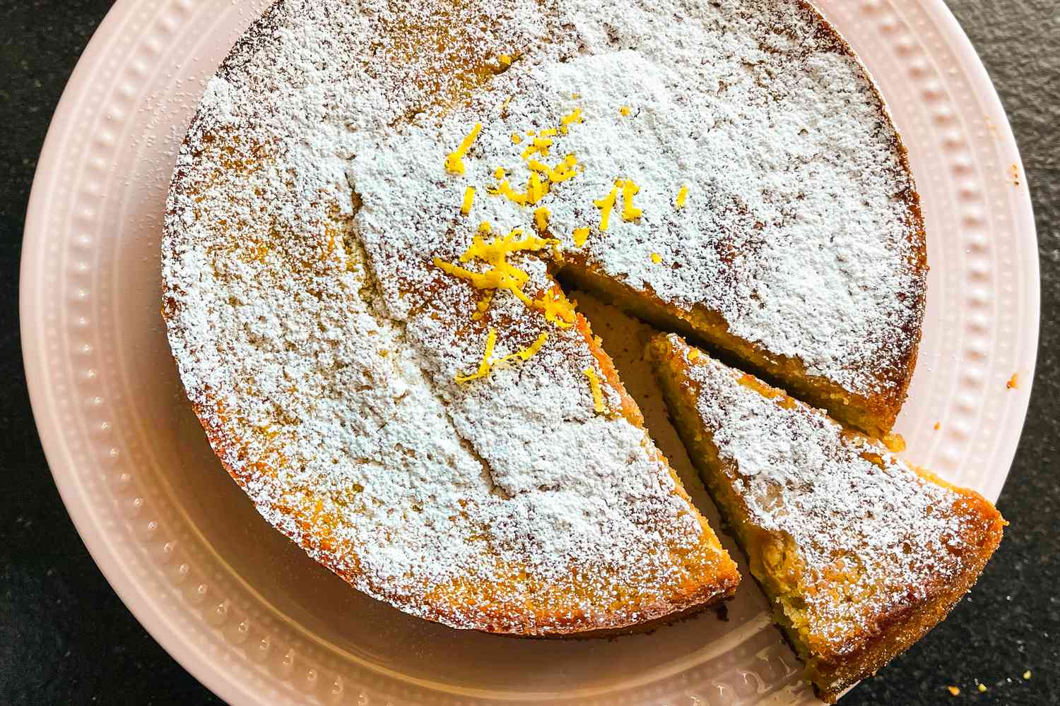 olive oil cake on a large plate