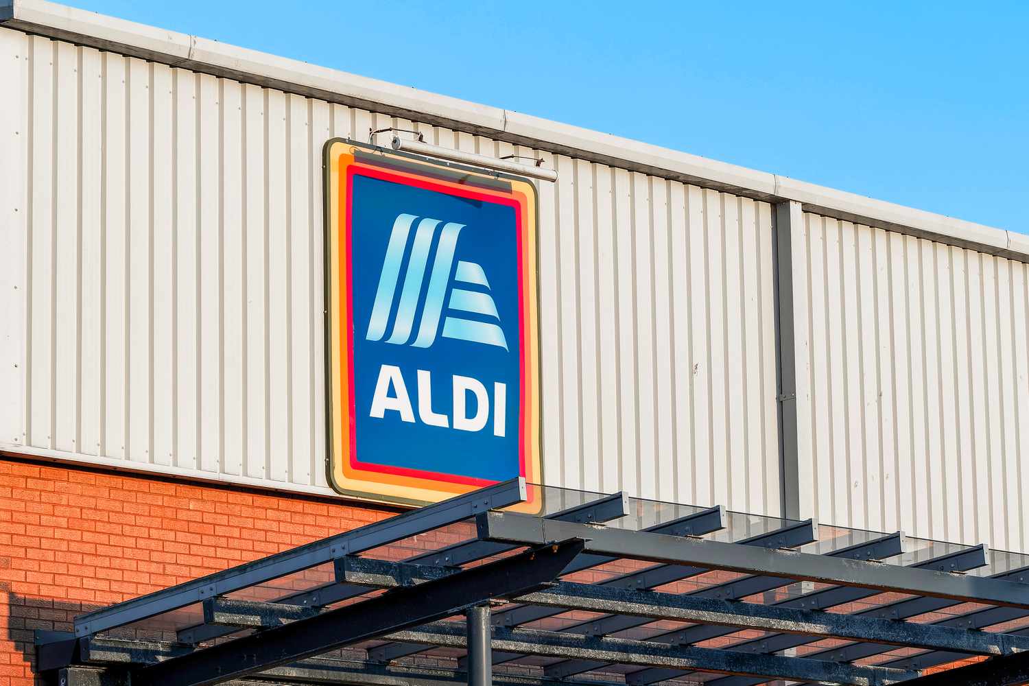 The Aldi Logo displayed on a building