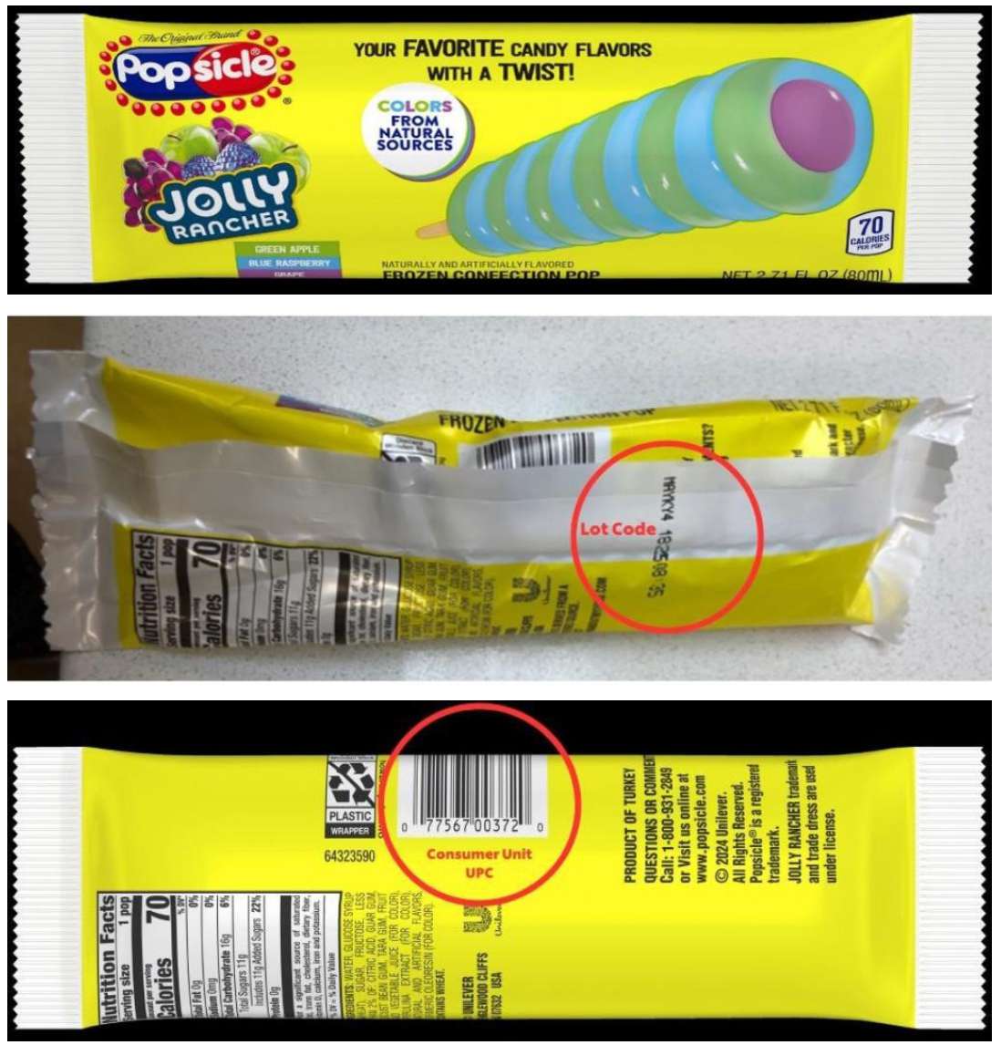 Recall images for popsicle jolly rancher