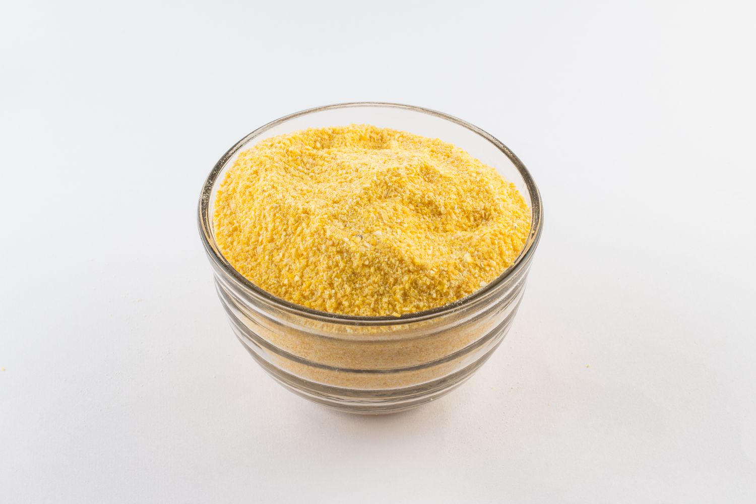 A small clear bowl with polenta
