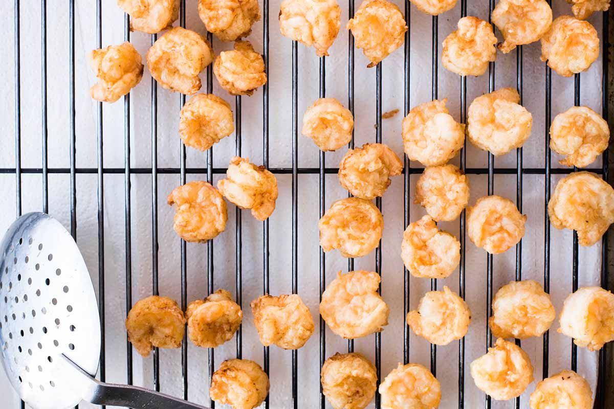 Bang Bang Shrimp Tacos Recipe drain the shrimp