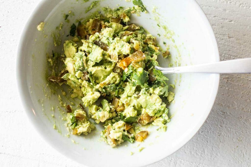 Mix up the filling for freezer chicken burritos