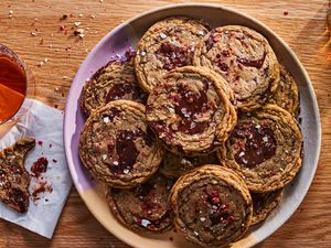 Platter filled with adobo chocolate chip cookies