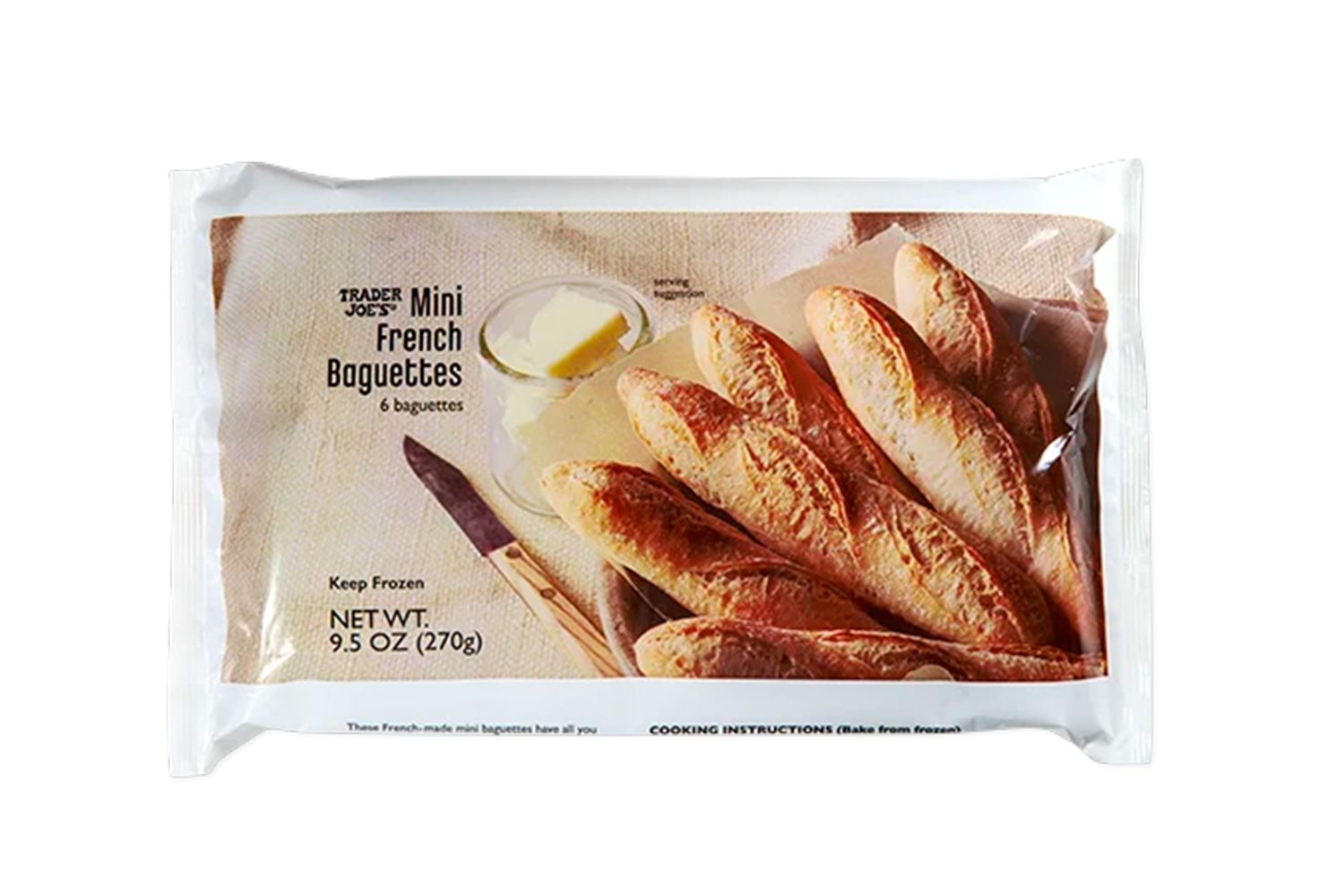 A bag of Trader Joe's mini French baguettes