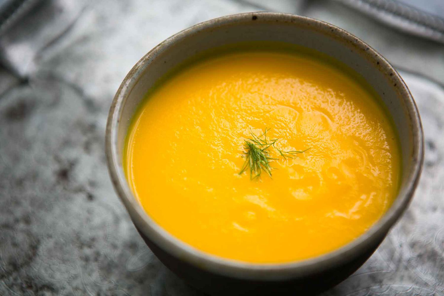Carrot Ginger Soup in a bowl