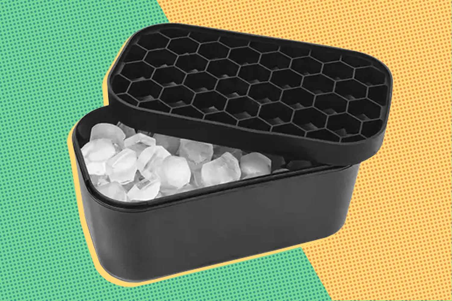 aldi ice tray over a colorful background