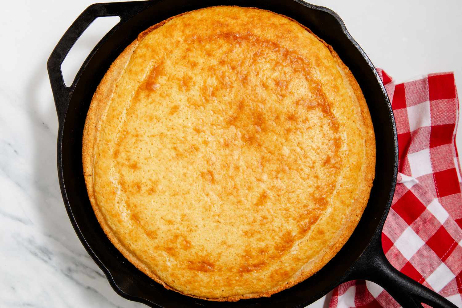 Cornbread in a cast iron skillet