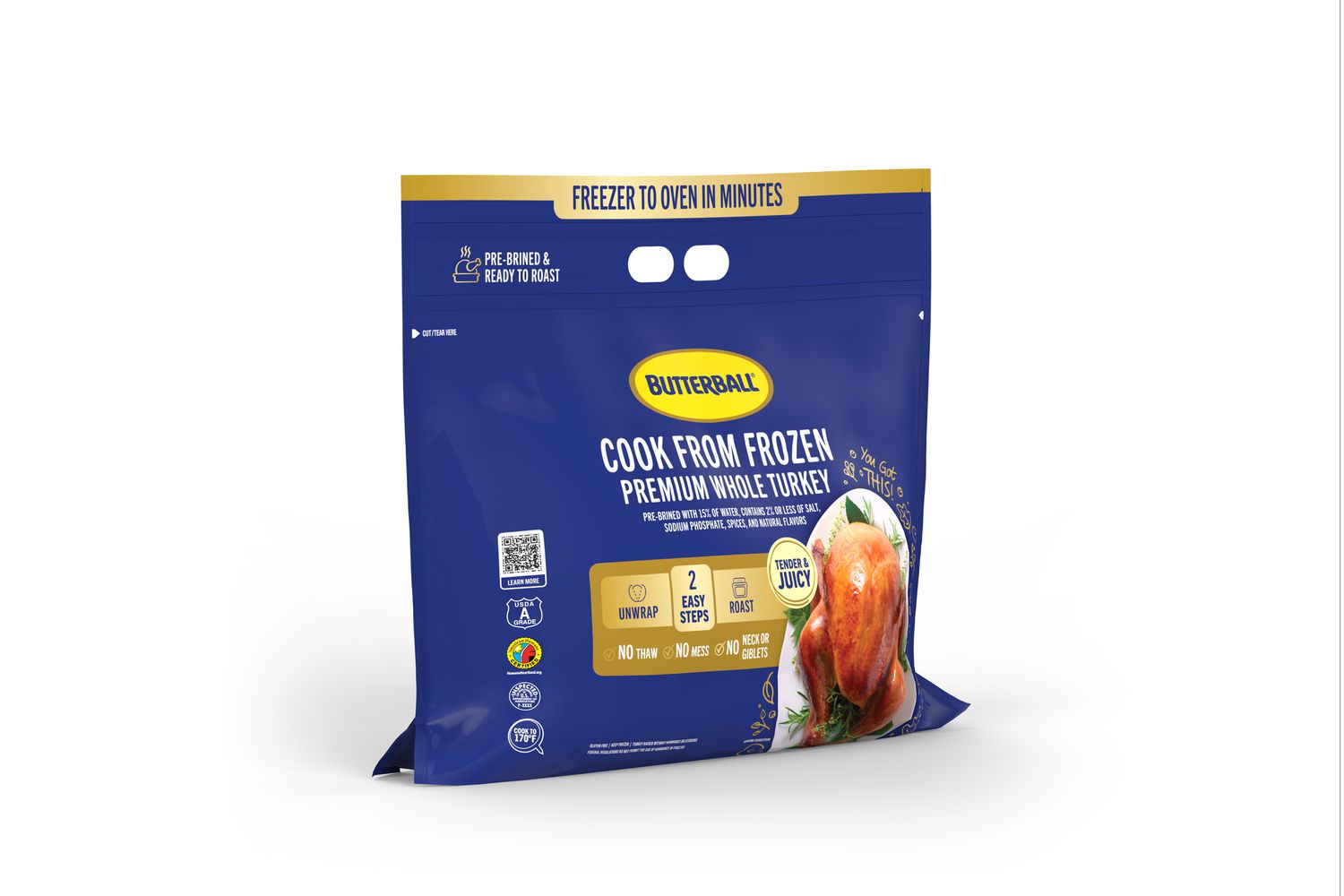 Butterball's "Cook From Frozen" turkey in its packaging