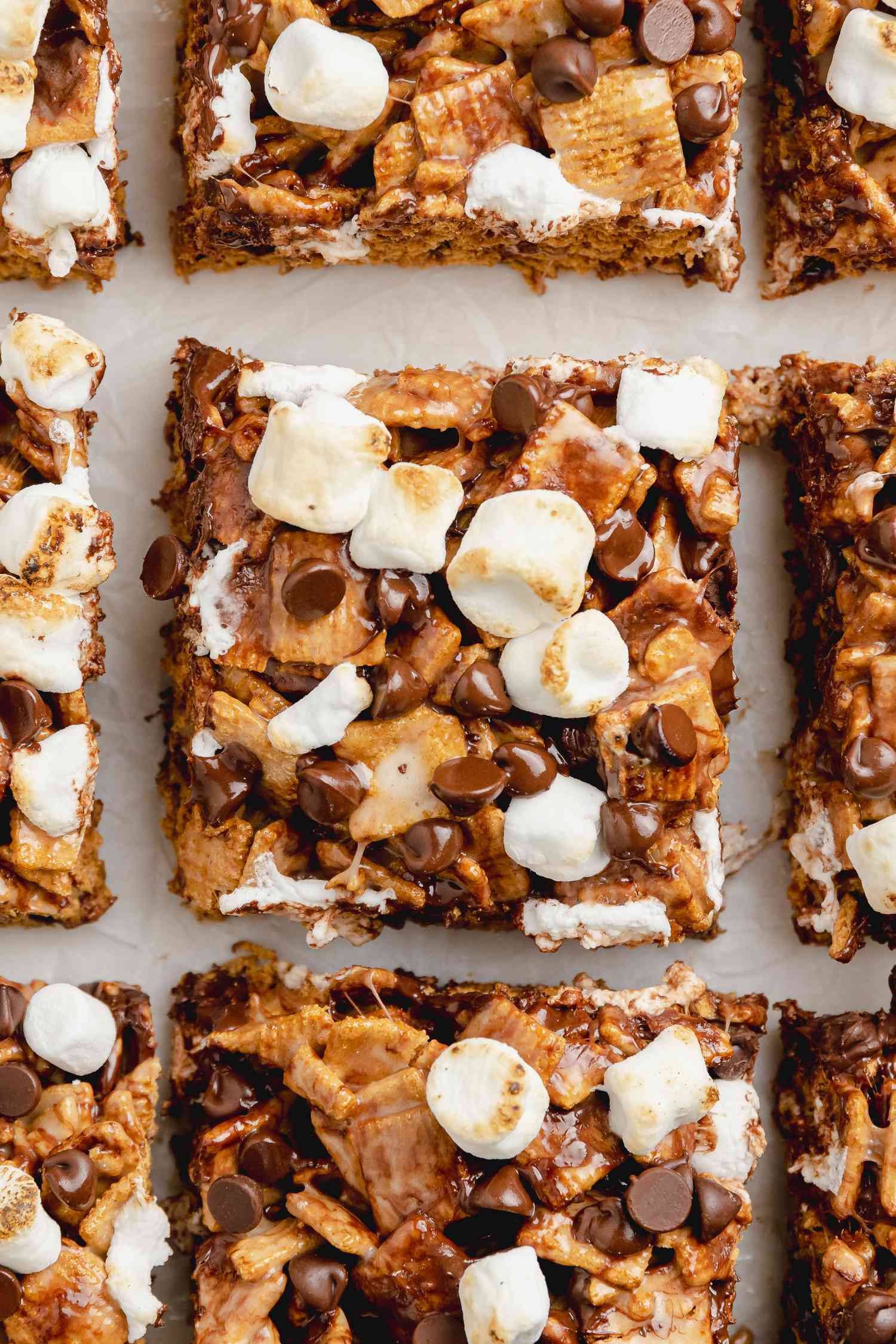 S’mores Cereal Bars Viewed from the Top