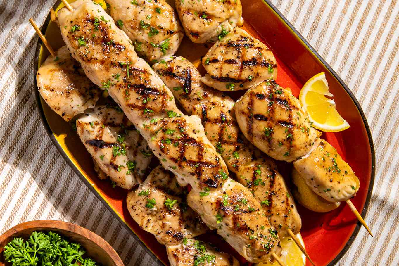 skewered chicken kebabs