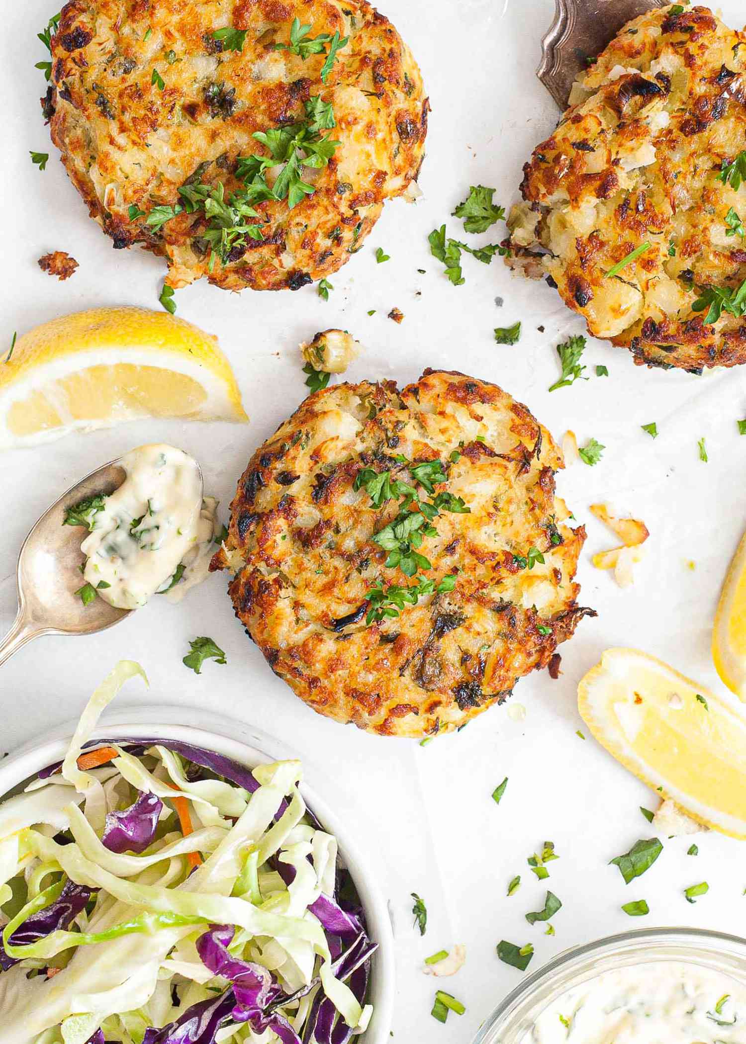 Fish Cakes with Herb Mayonnaise - fish cakes with herbs and lemon