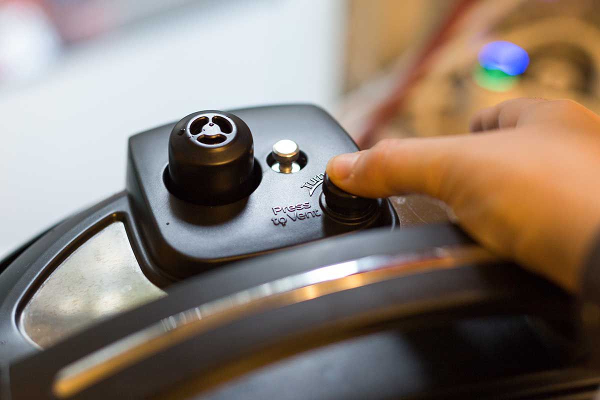 Release the pressure for the instant pot when making easy beef stew
