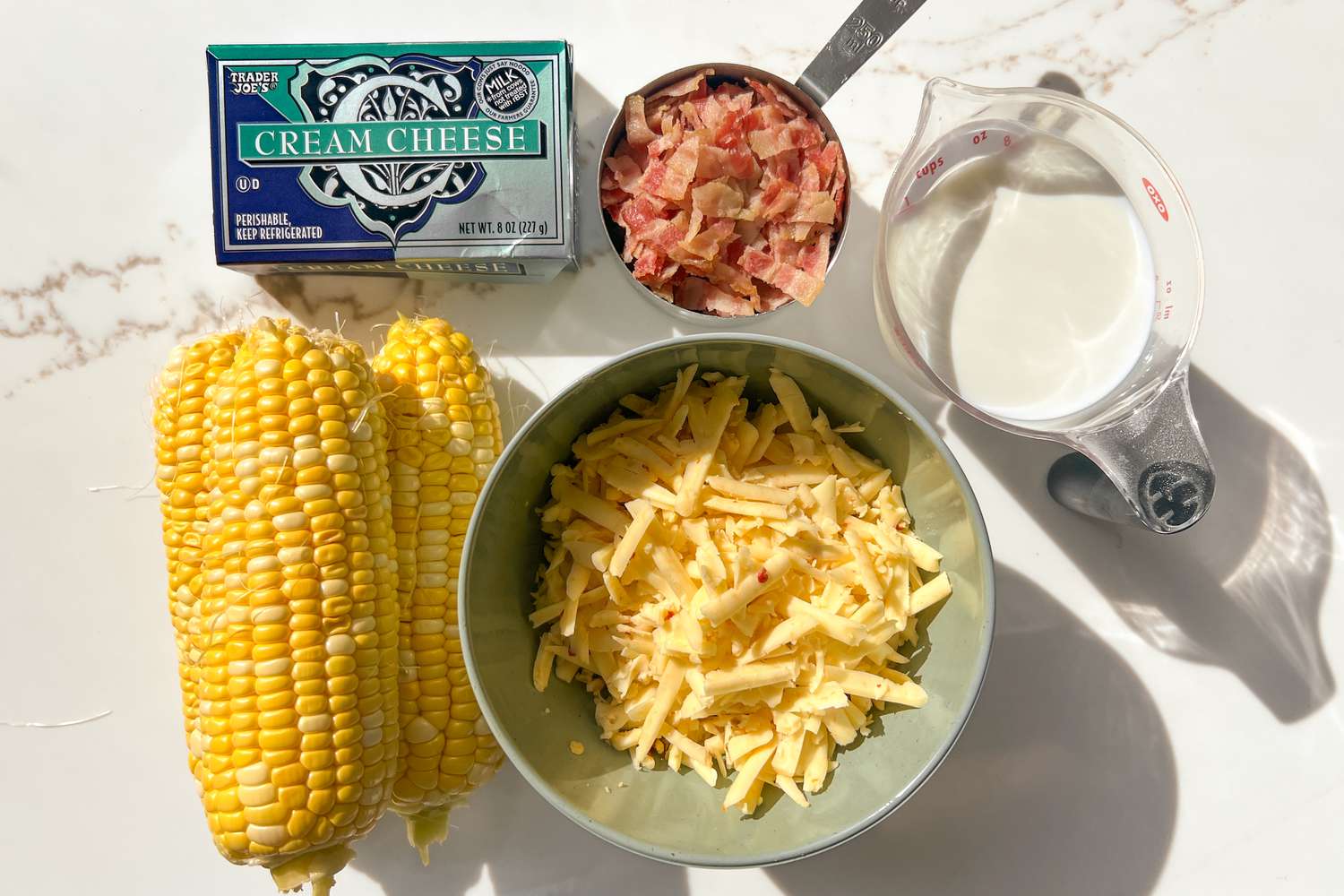 Ingredients to make corn casserole