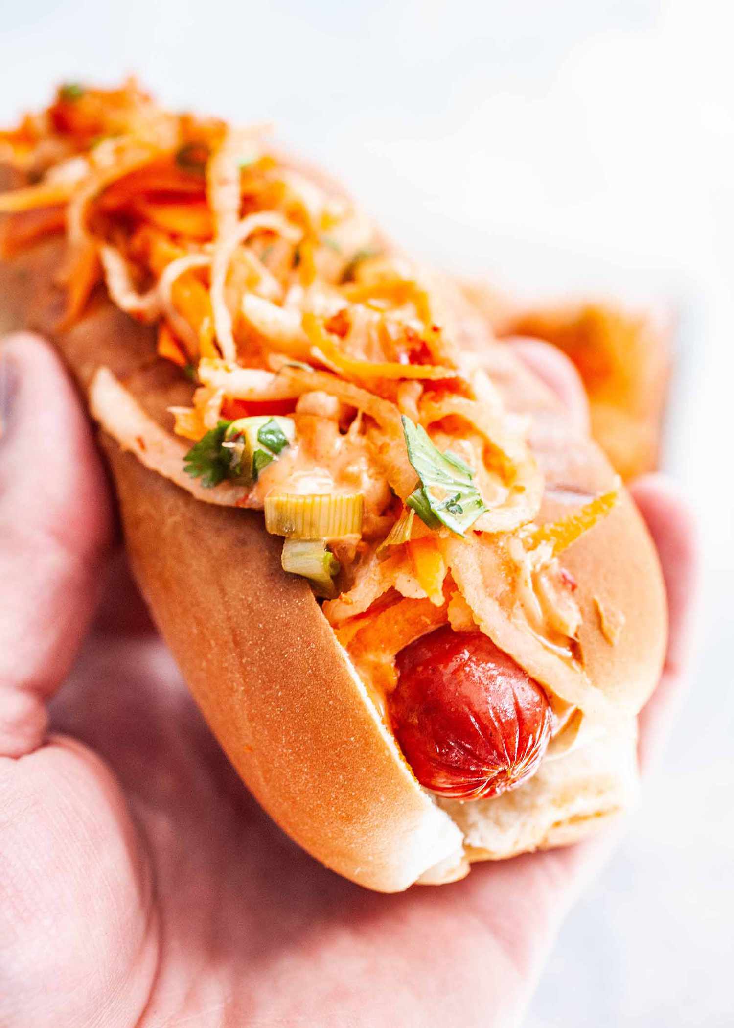 Korean Hot Dogs with Kimchi