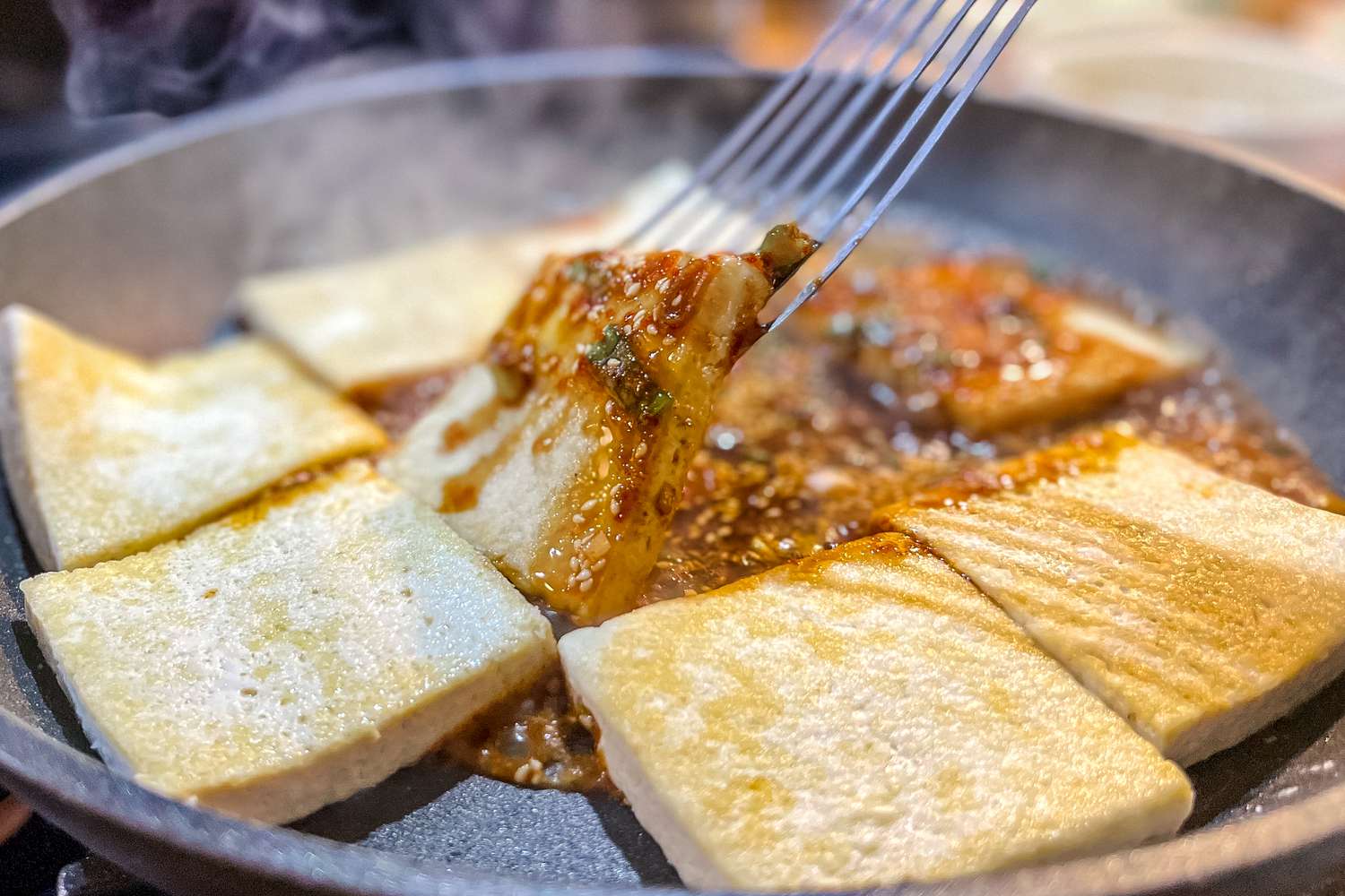 Braised Tofu Flipped in Skillet