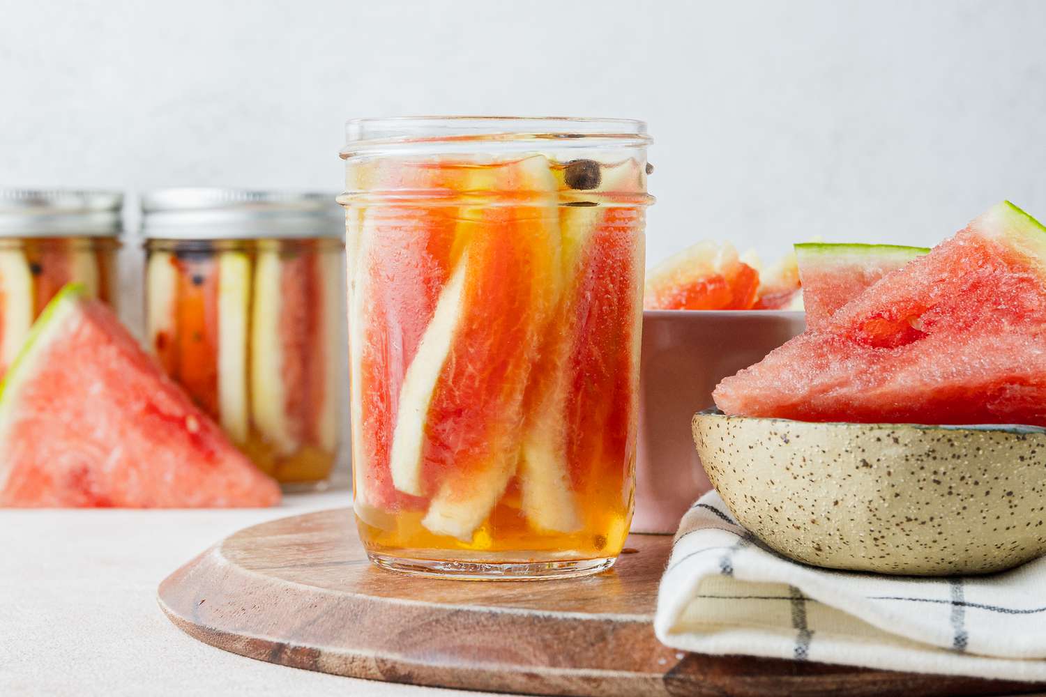 Pickled Watermelon Rinds in a Jar 