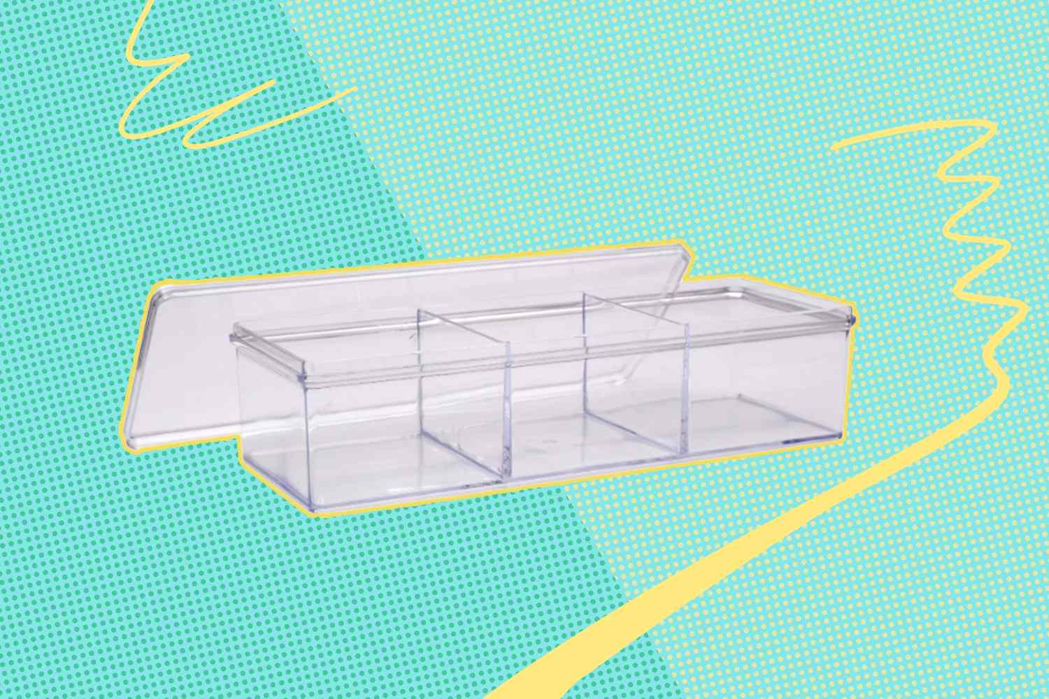 Dollar Tree Essentials 3-Compartment Storage Tray with Lid