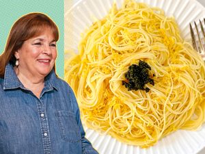 Ina Garten + plate of lemon cappelini 