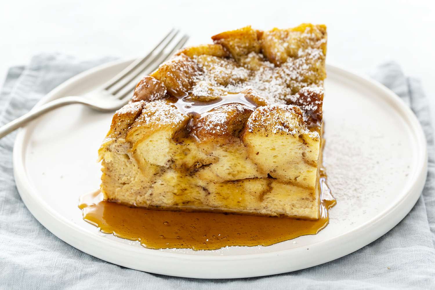 Slow cooker french toast casserole on a plate.