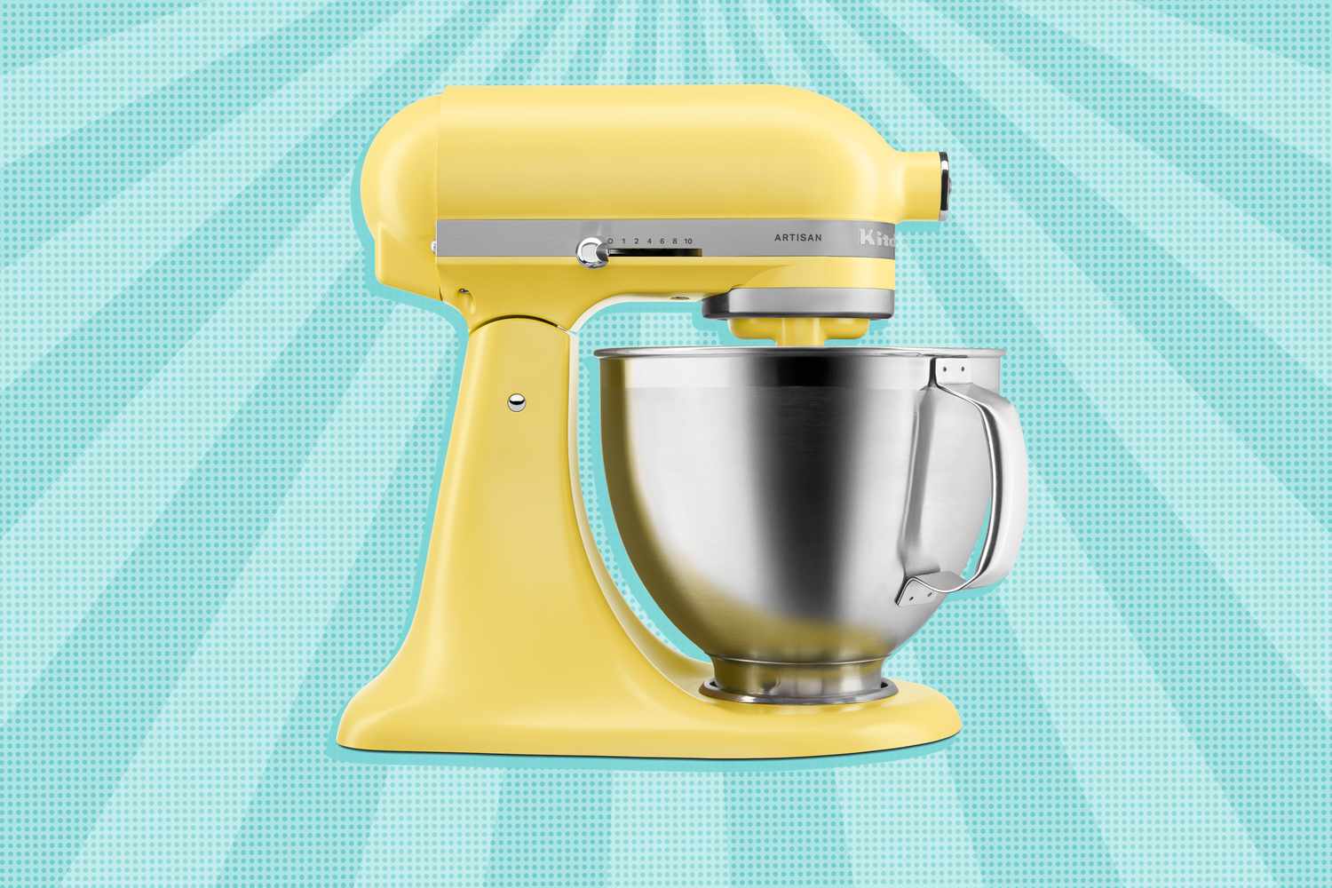 KitchenAid stand mixer in butter yellow