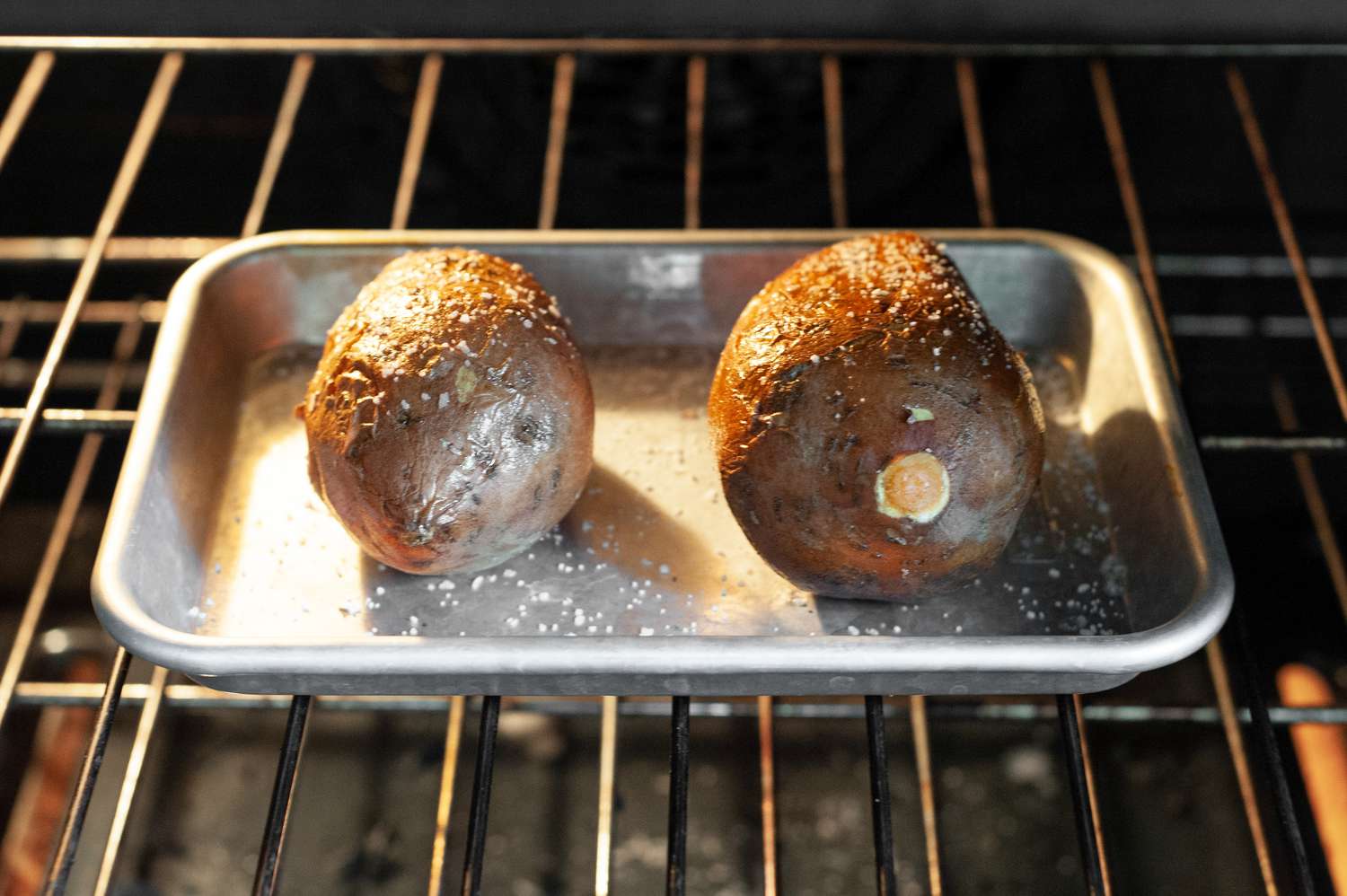Microwave Sweet Potatoes Crisped in the Oven 