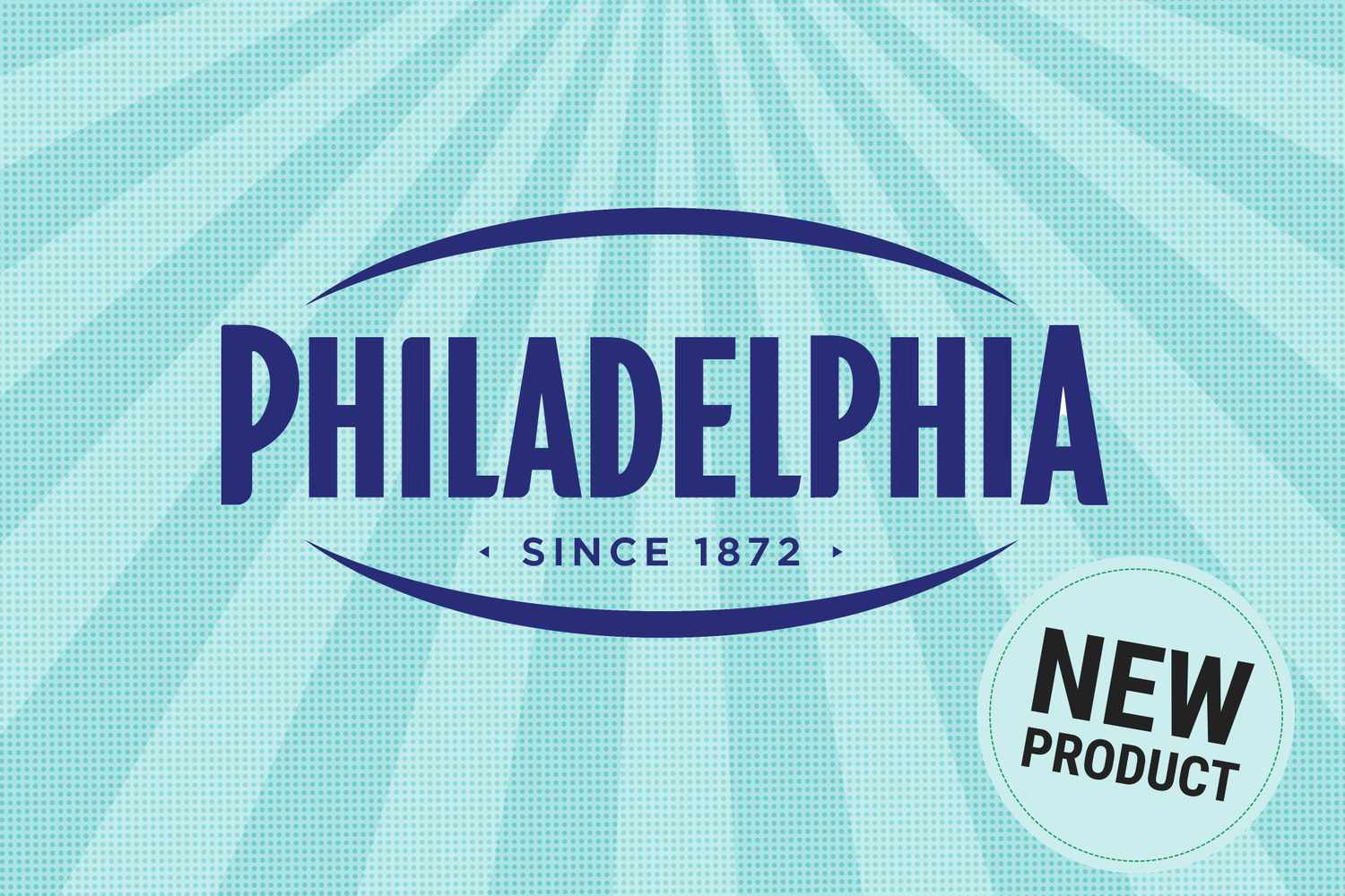 Philadelphia Cream Cheese branding with a New Product badge