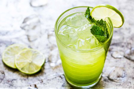 Mojito recipe made with mint, lime, and simple syrup