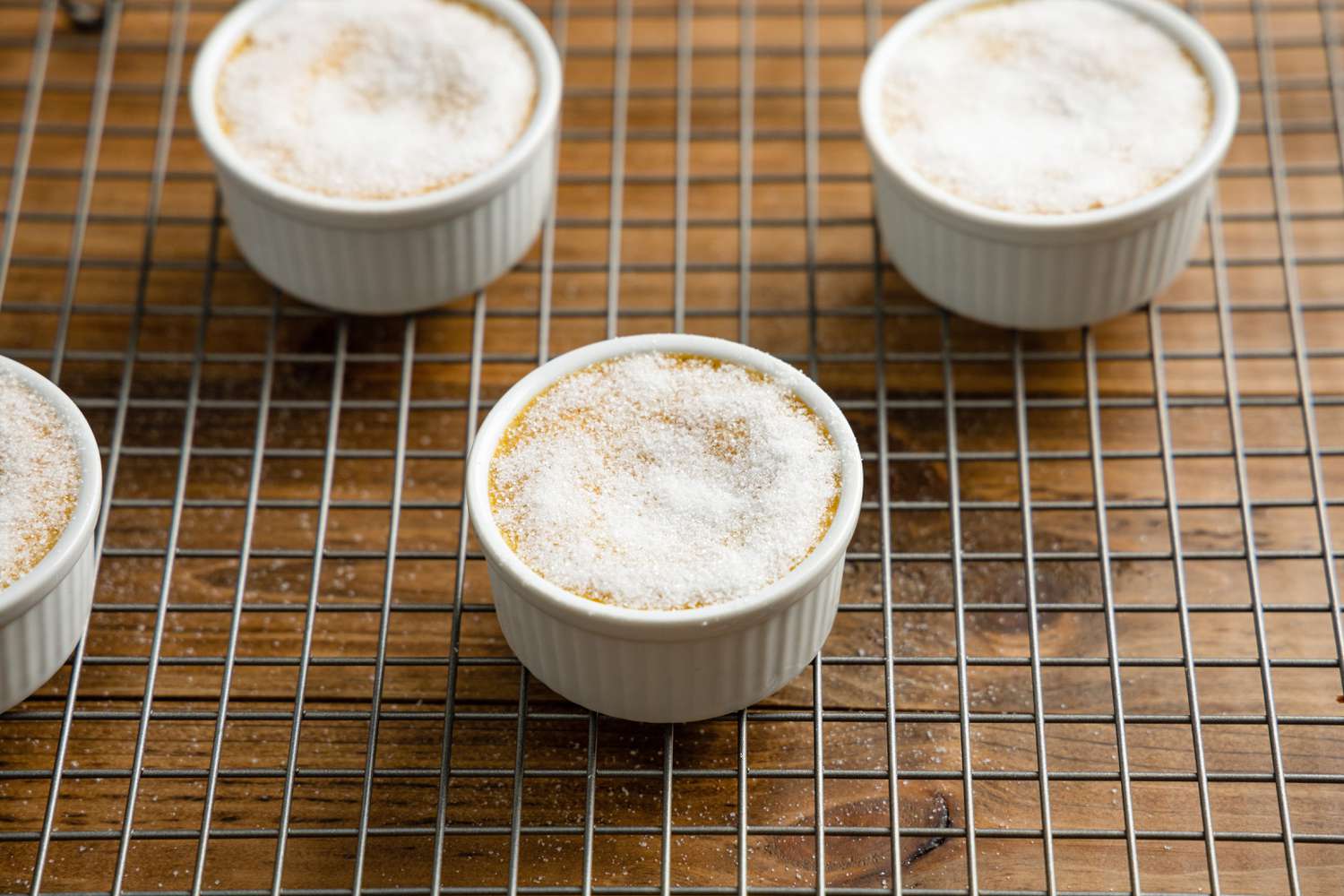 Pumpkin Spice Crème Brûlée Topped with Sugar 