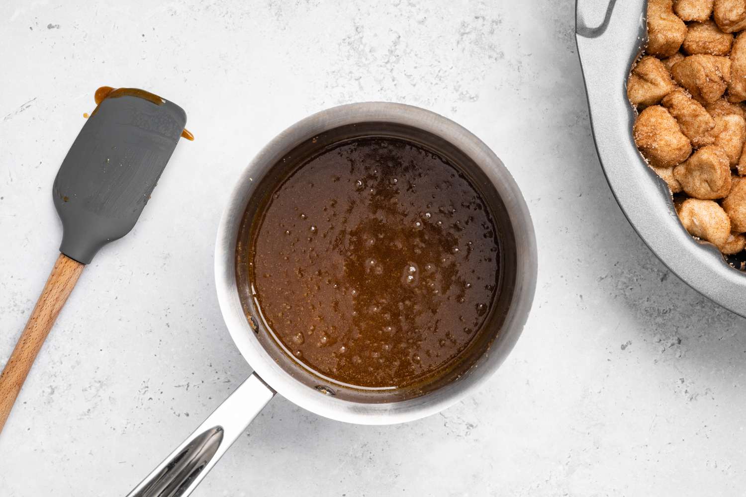 Brown Sugar and Butter Melted in a Sauce Pan for Monkey Bread