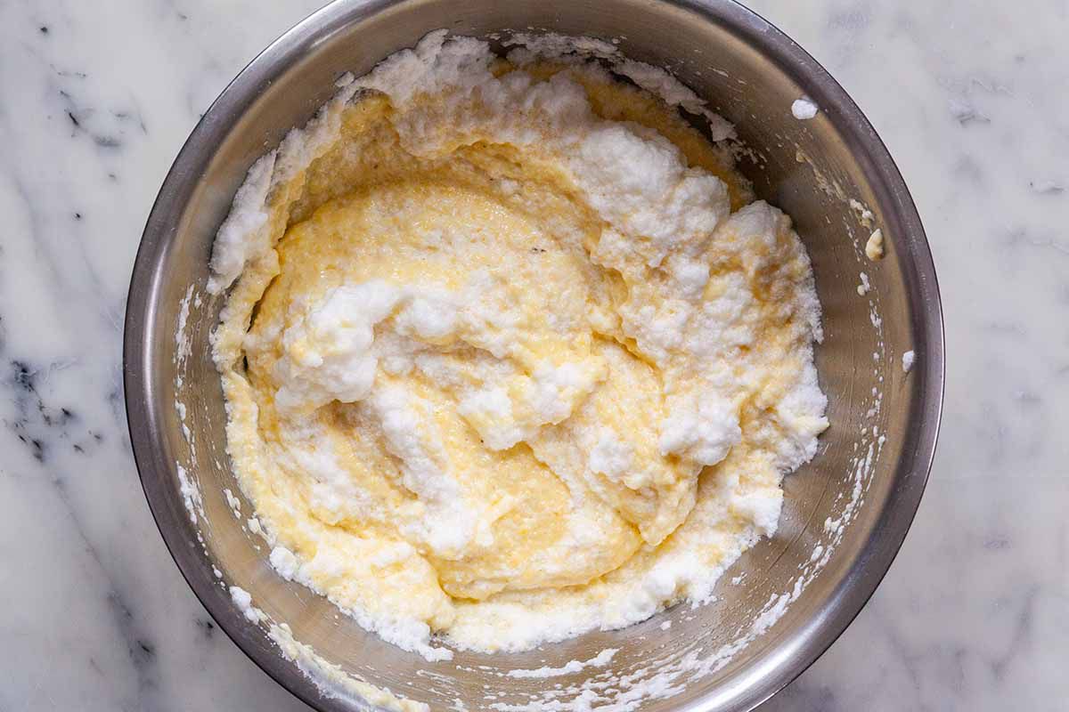 Grits Casserole Recipe - grits and egg whites in bowl