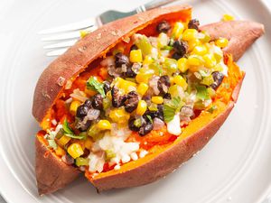 Twice Baked Sweet Potatoes with Cheese