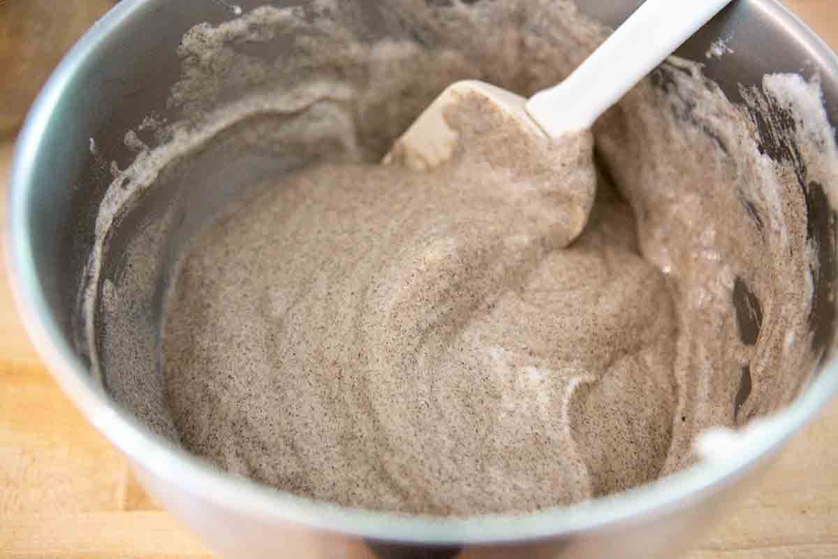 fold egg whites into buckwheat waffle batter