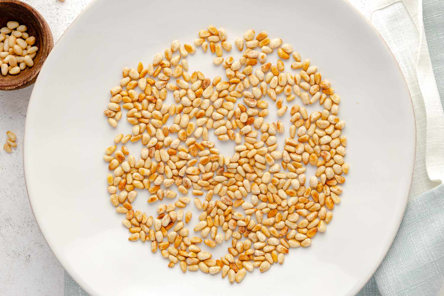 Toasted Pine Nuts on a Plate