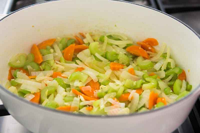 Cooked Vegetables for cauliflower cheese soup