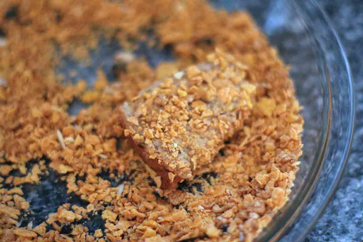 coat french toast with corn flakes