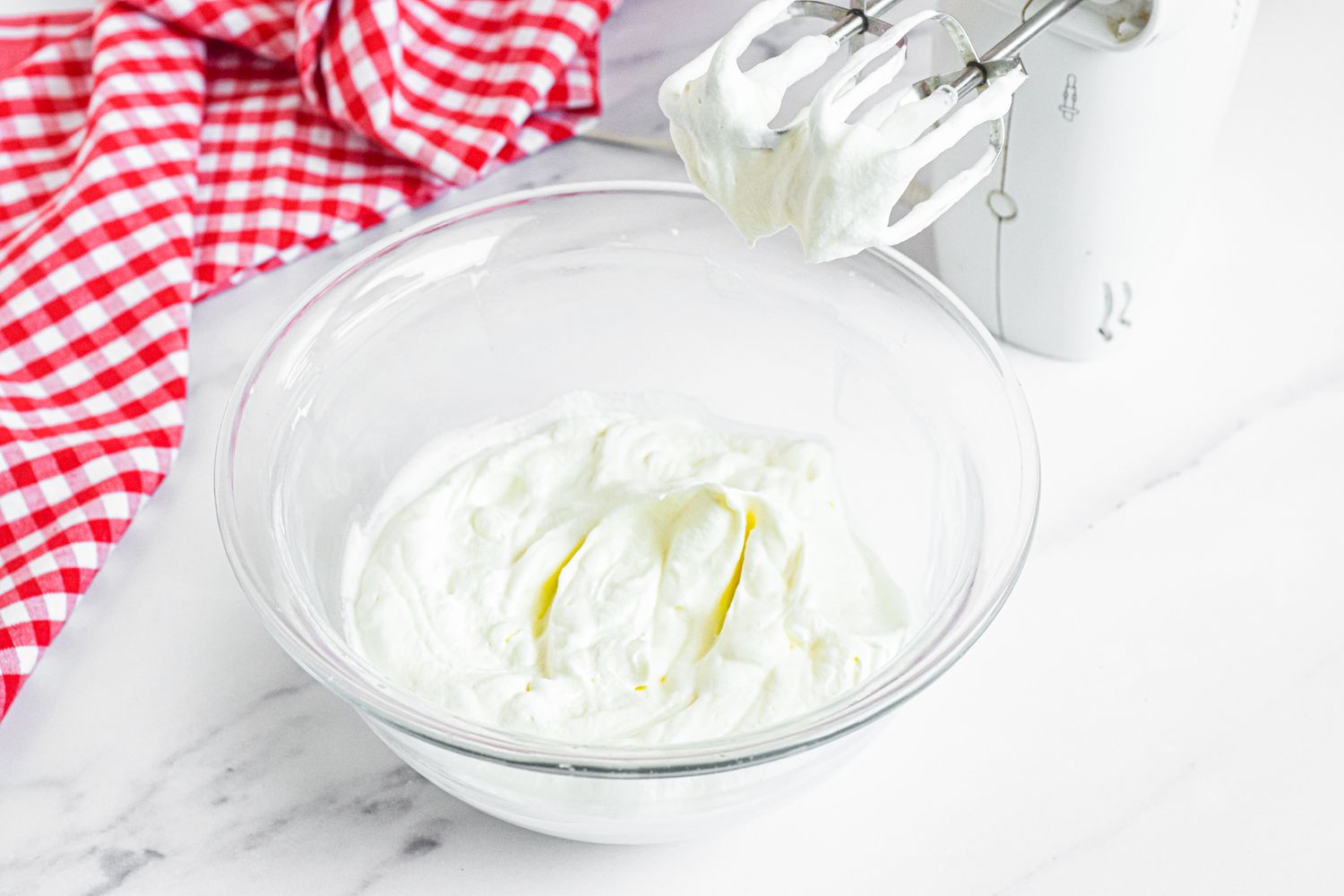 Bowl of Whipped Cream for Mousse with Strawberries Recipe