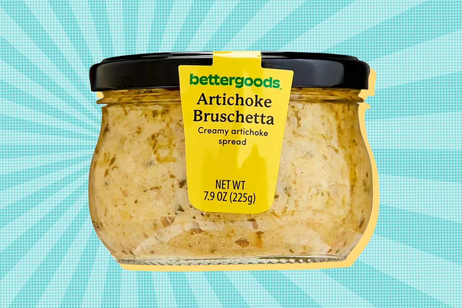 A jar of Bettergoods Artichoke Bruschetta creamy artichoke spread