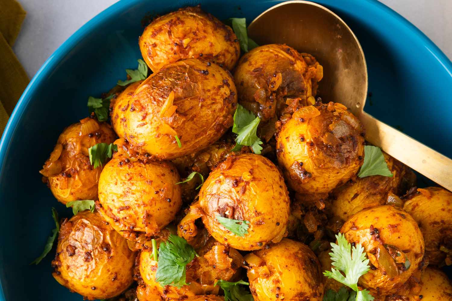 Bombay Aloo (Bombay Potatoes) in a large bowl