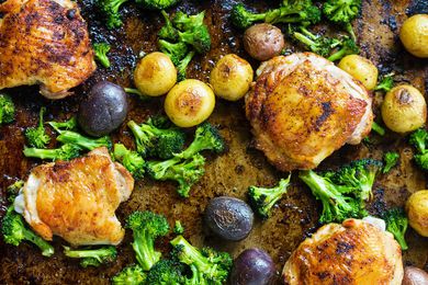 Sheet Pan Chicken with Broccoli and Potatoes