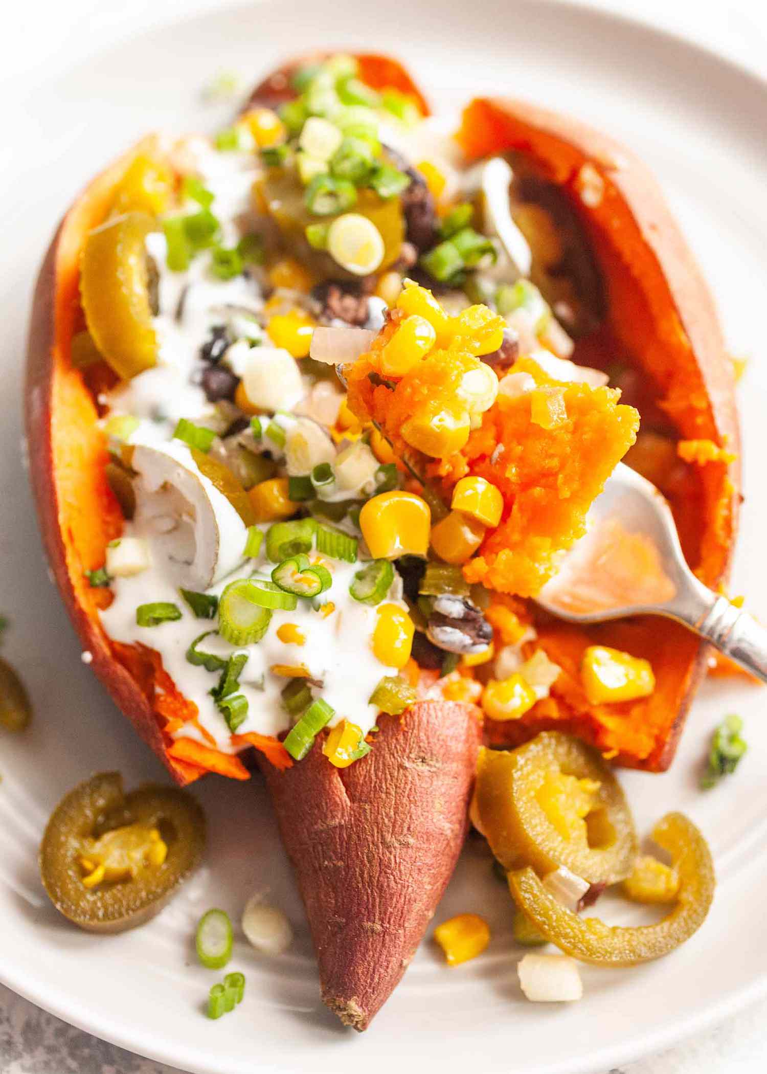 Twice Baked Sweet Potatoes with Cheese