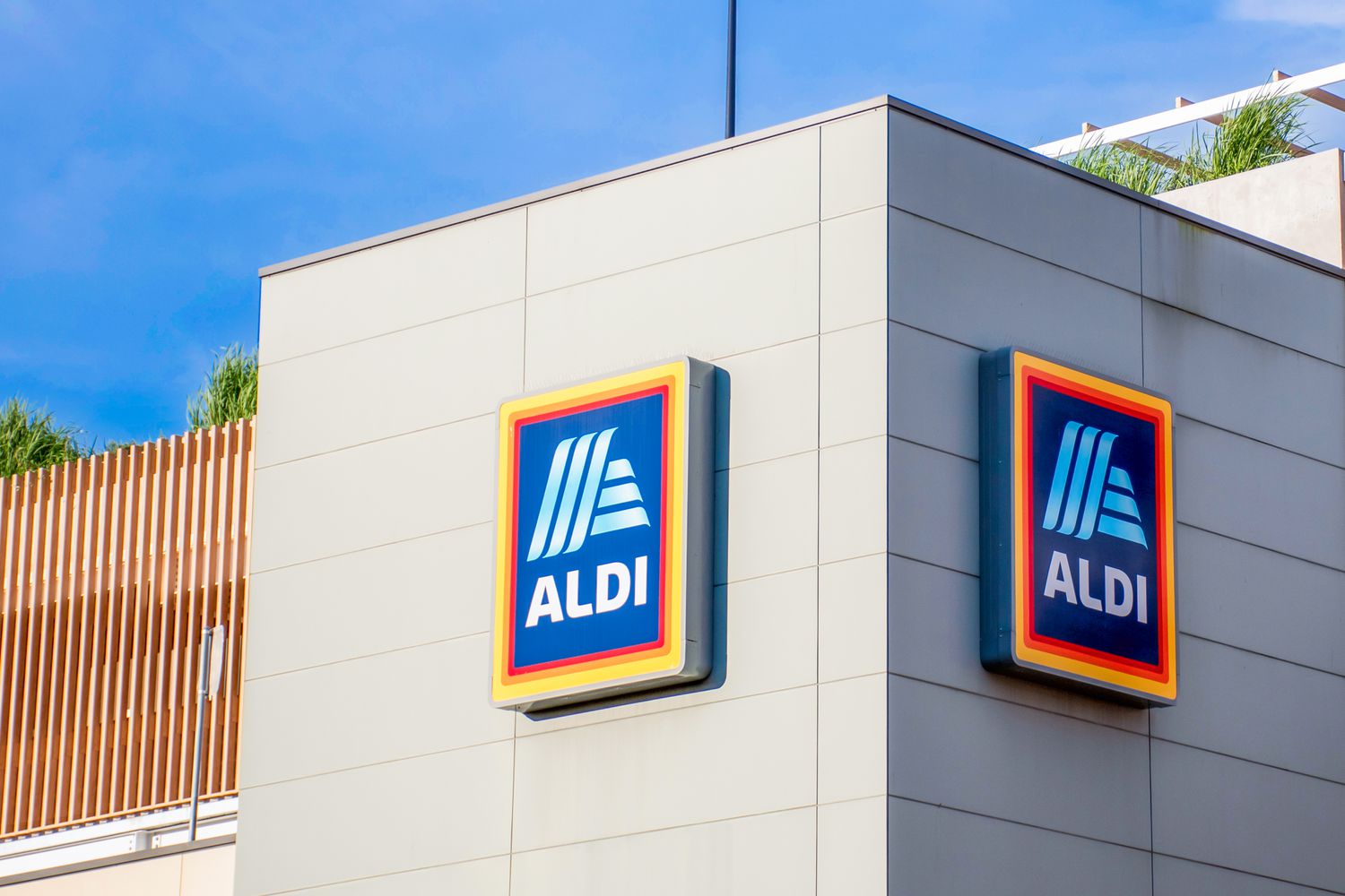 Aldi sign on the store