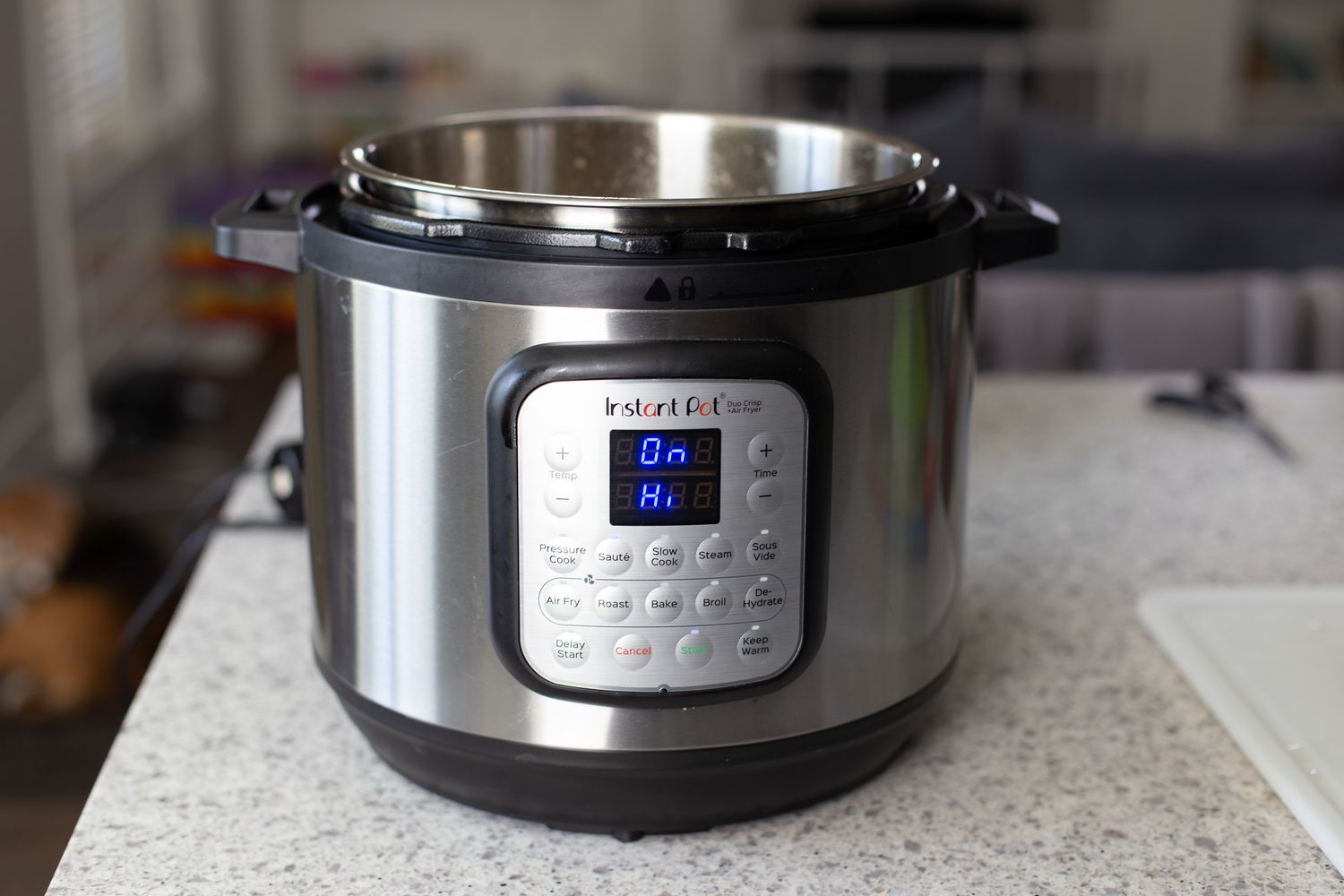The lid off of an Instant Pot to make quick and easy instant pot turkey breasts.